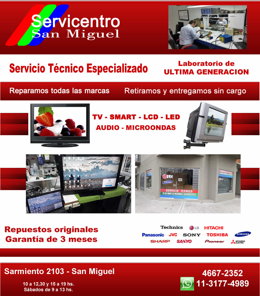 Servicentro San Miguel, audio, electronica, TV